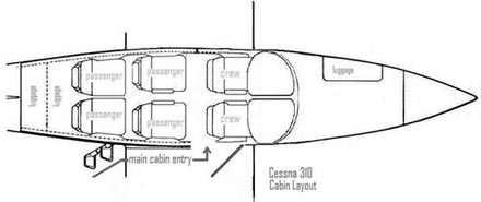 Cessna 310R cabin layout